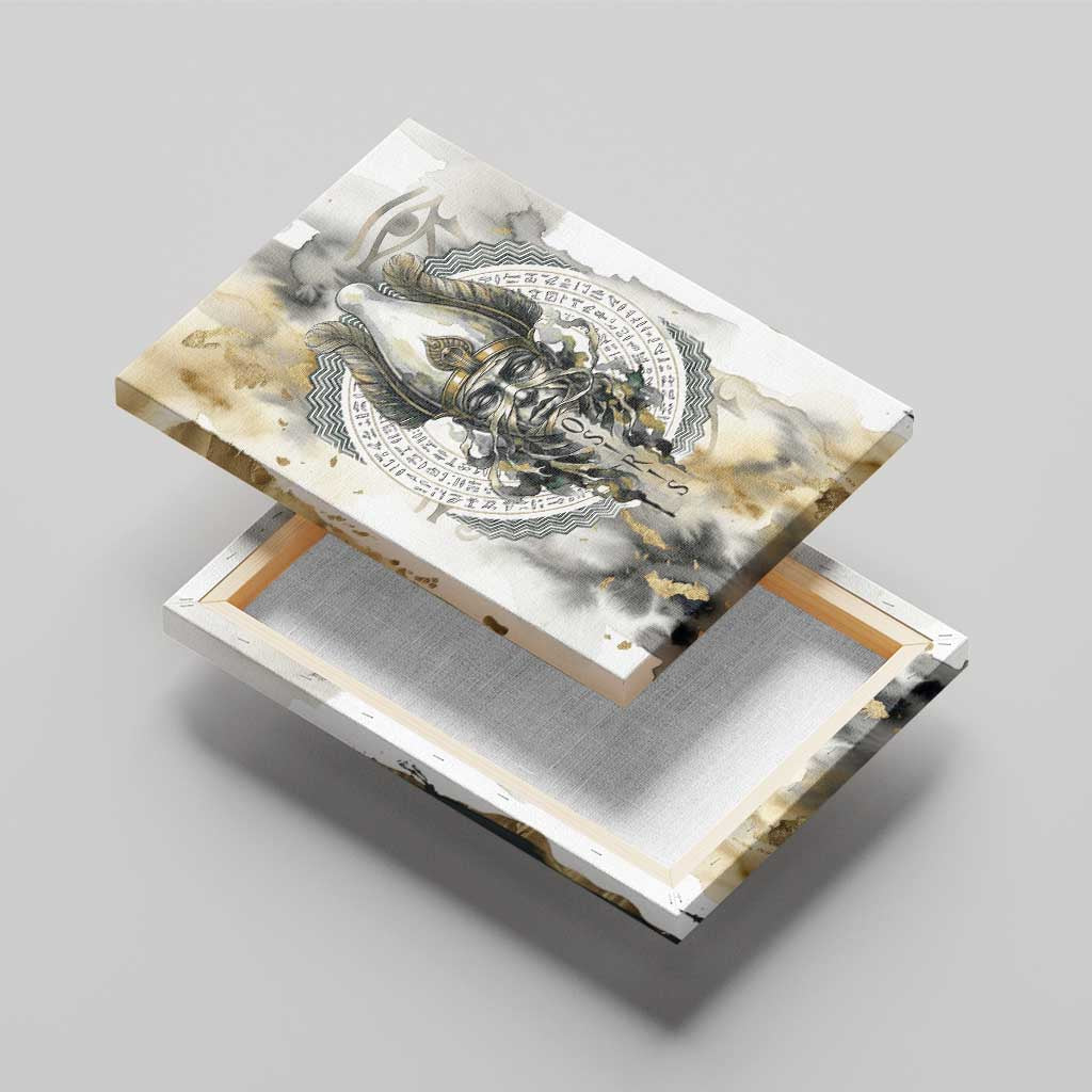 Osiris Egyptian Canvas Wall Art God of Afterlife Feather Scale Judgment Eye of Horus