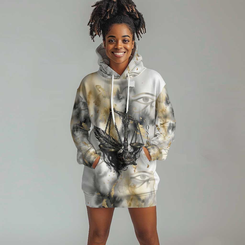 Osiris Egyptian Hoodie Dress God of Afterlife Feather Scale Judgment Eye of Horus