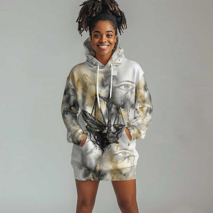 Osiris Egyptian Hoodie Dress God of Afterlife Feather Scale Judgment Eye of Horus