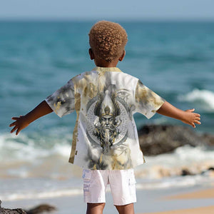 Osiris Egyptian Kid Hawaiian Shirt God of Afterlife Feather Scale Judgment Eye of Horus