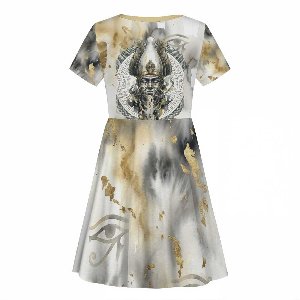 Osiris Egyptian Kid Short Sleeve Dress God of Afterlife Feather Scale Judgment Eye of Horus