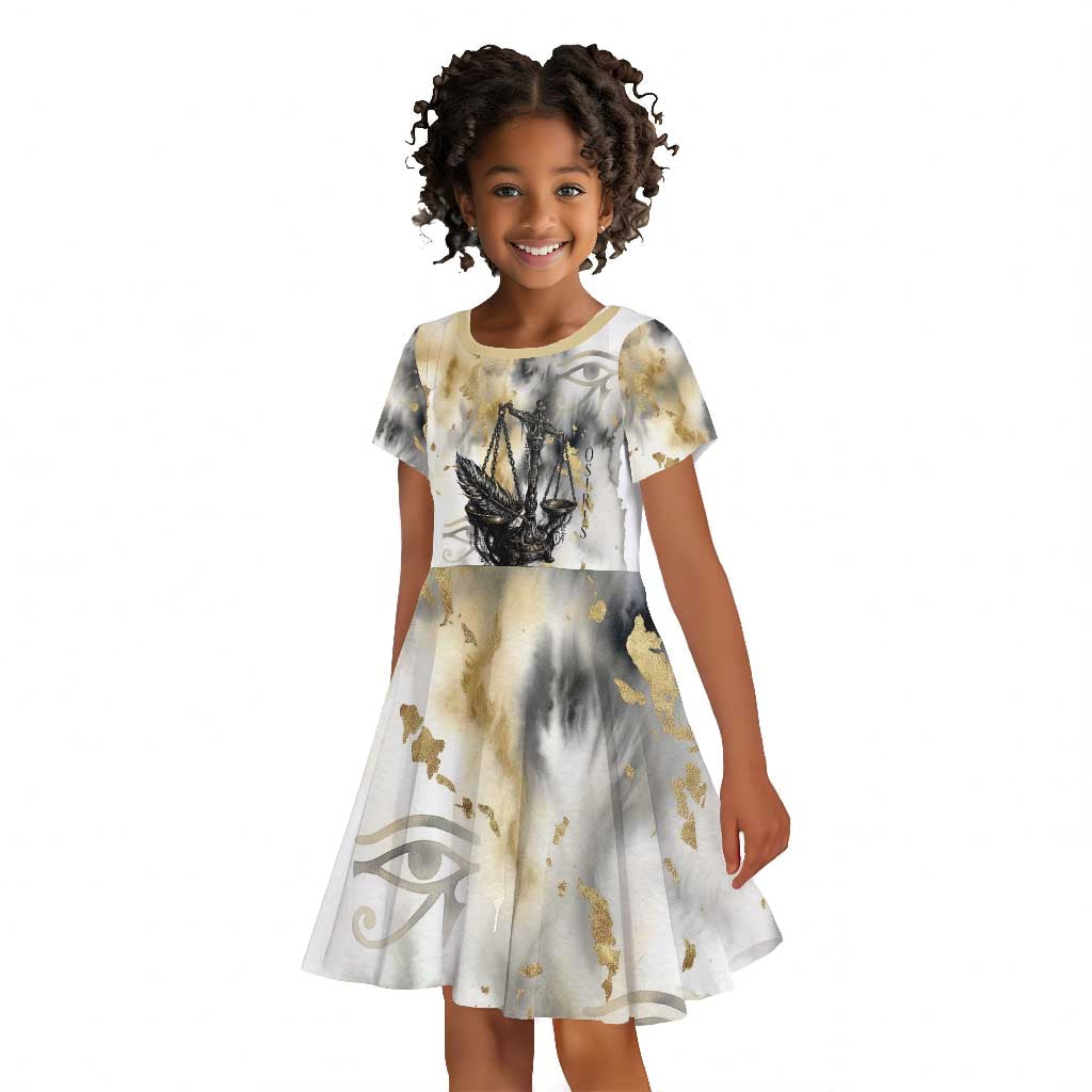 Osiris Egyptian Kid Short Sleeve Dress God of Afterlife Feather Scale Judgment Eye of Horus