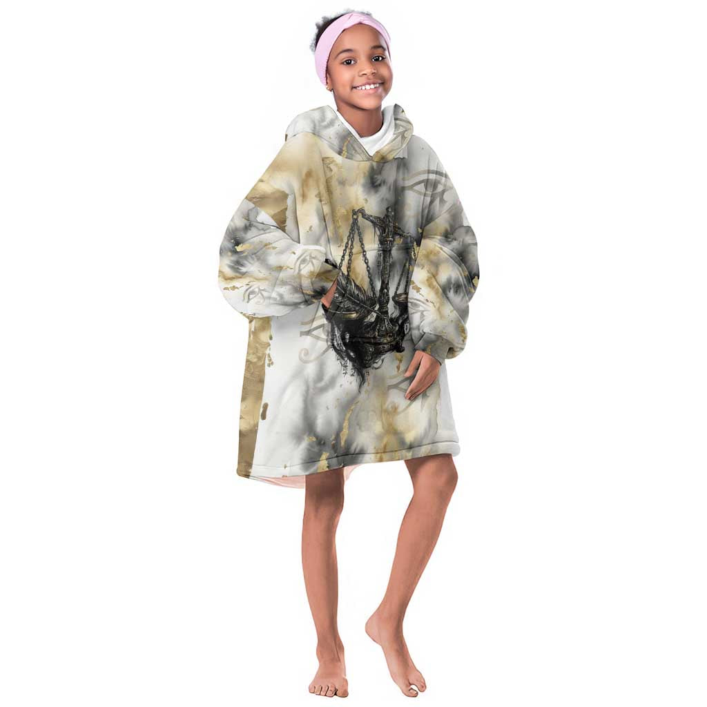 Osiris Egyptian Kid Wearable Blanket Hoodie God of Afterlife Feather Scale Judgment Eye of Horus