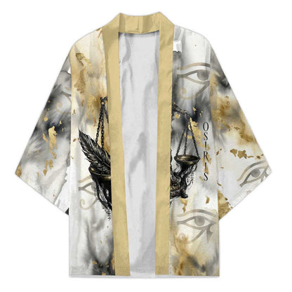 Osiris Egyptian Kimono God of Afterlife Feather Scale Judgment Eye of Horus