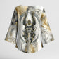 Osiris Egyptian Kimono Sleeve Blouse God of Afterlife Feather Scale Judgment Eye of Horus