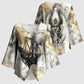 Osiris Egyptian Kimono Sleeve Blouse God of Afterlife Feather Scale Judgment Eye of Horus