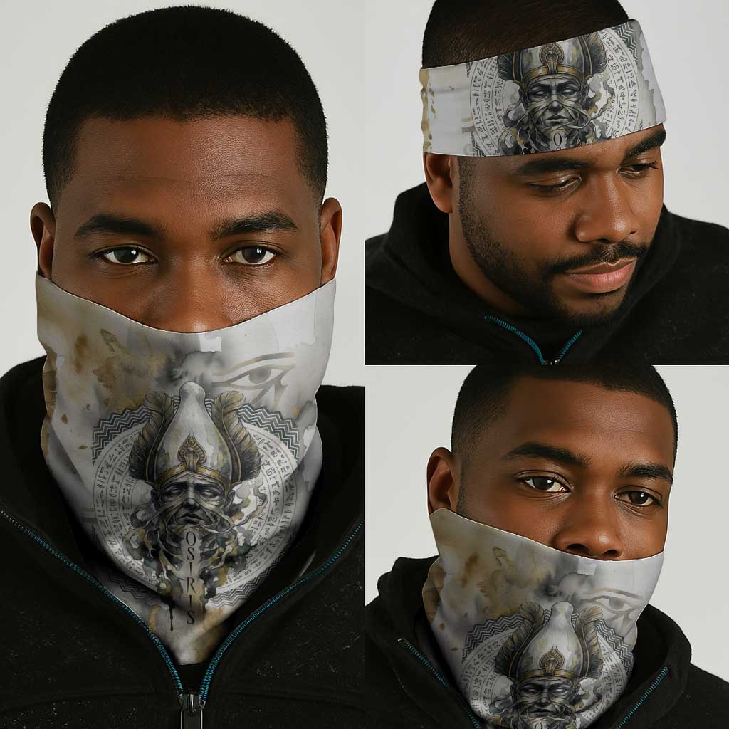 Osiris Egyptian Neck Gaiter God of Afterlife Feather Scale Judgment Eye of Horus