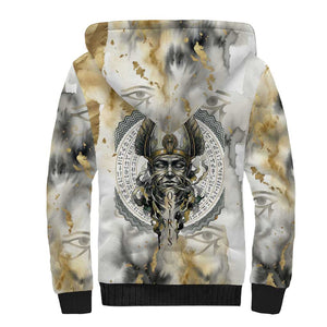 Osiris Egyptian Sherpa Hoodie God of Afterlife Feather Scale Judgment Eye of Horus