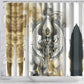Osiris Egyptian Shower Curtain God of Afterlife Feather Scale Judgment Eye of Horus