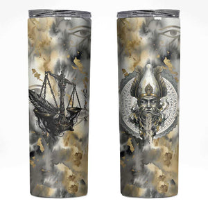 Osiris Egyptian Skinny Tumbler God of Afterlife Feather Scale Judgment Eye of Horus