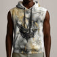 Osiris Egyptian Sleeveless Hoodie God of Afterlife Feather Scale Judgment Eye of Horus