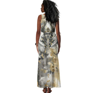 Osiris Egyptian Tank Maxi Dress God of Afterlife Feather Scale Judgment Eye of Horus