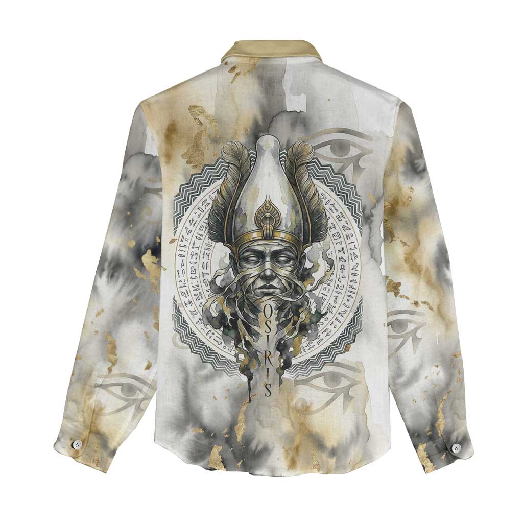 Osiris Egyptian Women Casual Shirt God of Afterlife Feather Scale Judgment Eye of Horus