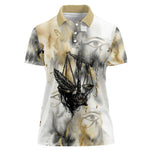 Osiris Egyptian Women Polo Shirt God of Afterlife Feather Scale Judgment Eye of Horus