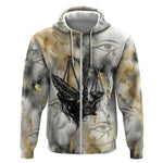 Osiris Egyptian Zip Hoodie God of Afterlife Feather Scale Judgment Eye of Horus