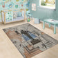 Ptah Egyptian Area Rug God of Crafts Architecture Tools Fashioner of the Earth