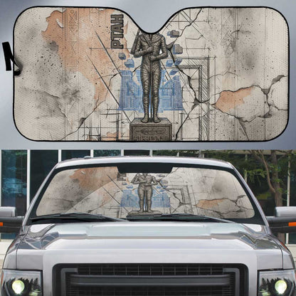 Ptah Egyptian Auto Sun Shade God of Crafts Architecture Tools Fashioner of the Earth