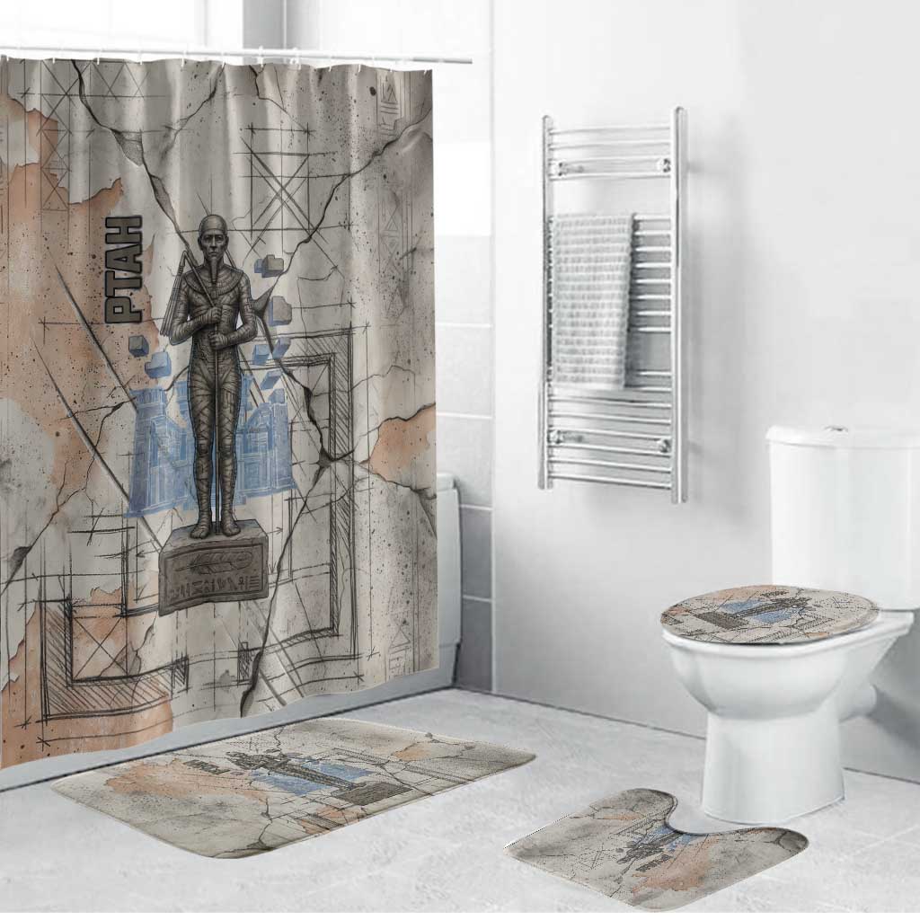 Ptah Egyptian Bathroom Set God of Crafts Architecture Tools Fashioner of the Earth