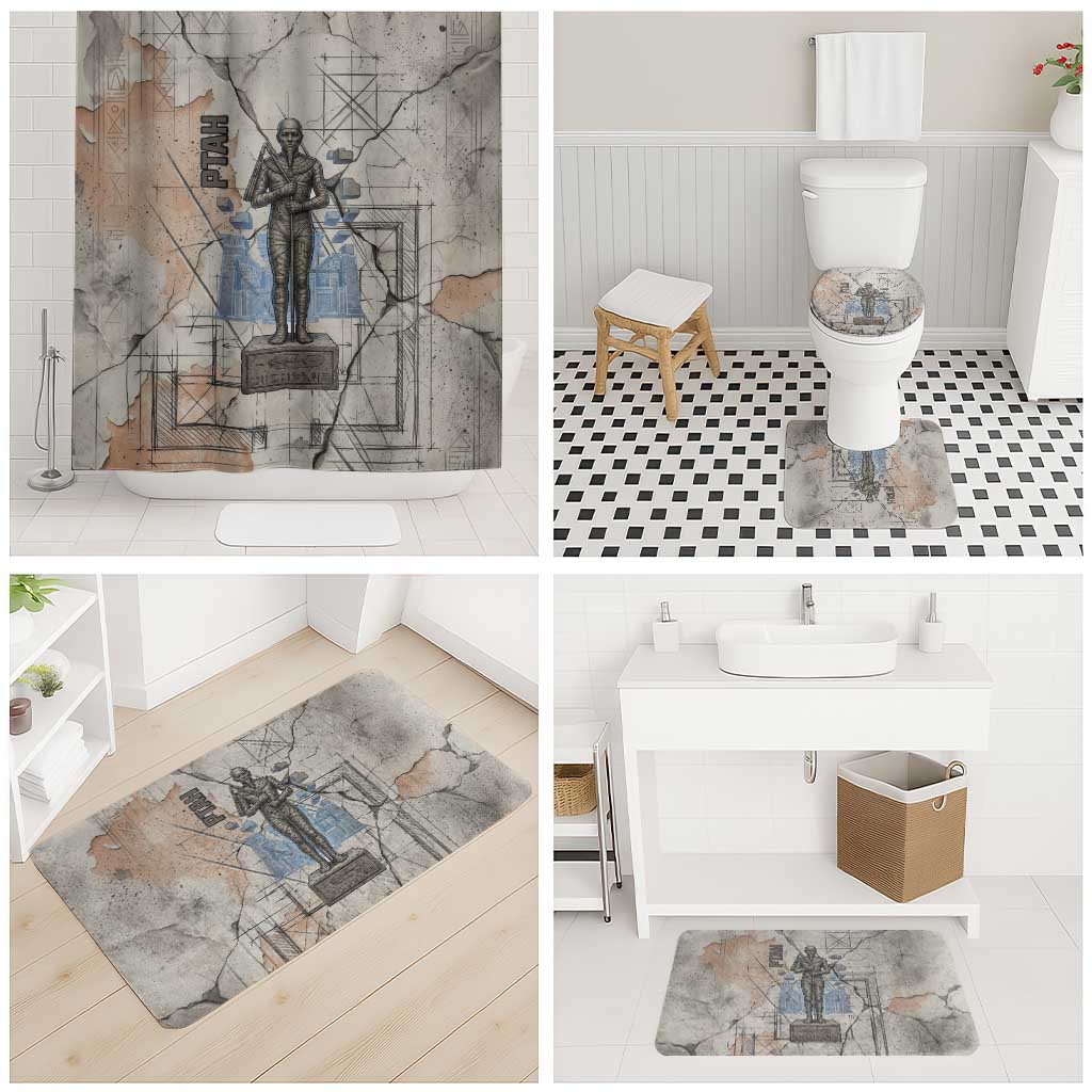 Ptah Egyptian Bathroom Set God of Crafts Architecture Tools Fashioner of the Earth