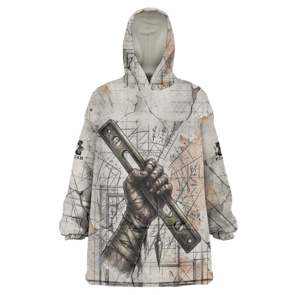 Ptah Egyptian Kid Wearable Blanket Hoodie God of Crafts Architecture Tools Fashioner of the Earth