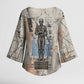 Ptah Egyptian Kimono Sleeve Blouse God of Crafts Architecture Tools Fashioner of the Earth