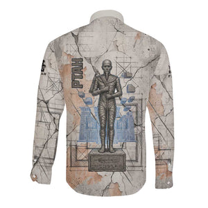 Ptah Egyptian Long Sleeve Button Shirt God of Crafts Architecture Tools Fashioner of the Earth