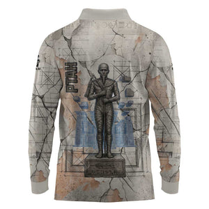 Ptah Egyptian Long Sleeve Polo Shirt God of Crafts Architecture Tools Fashioner of the Earth