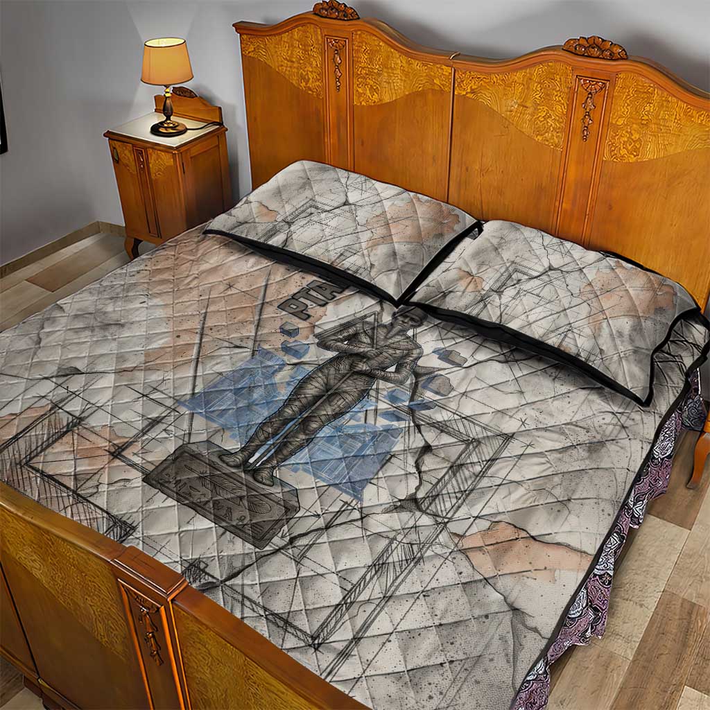 Ptah Egyptian Quilt Bed Set God of Crafts Architecture Tools Fashioner of the Earth