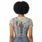 Ptah Egyptian Raglan Cropped T shirt God of Crafts Architecture Tools Fashioner of the Earth