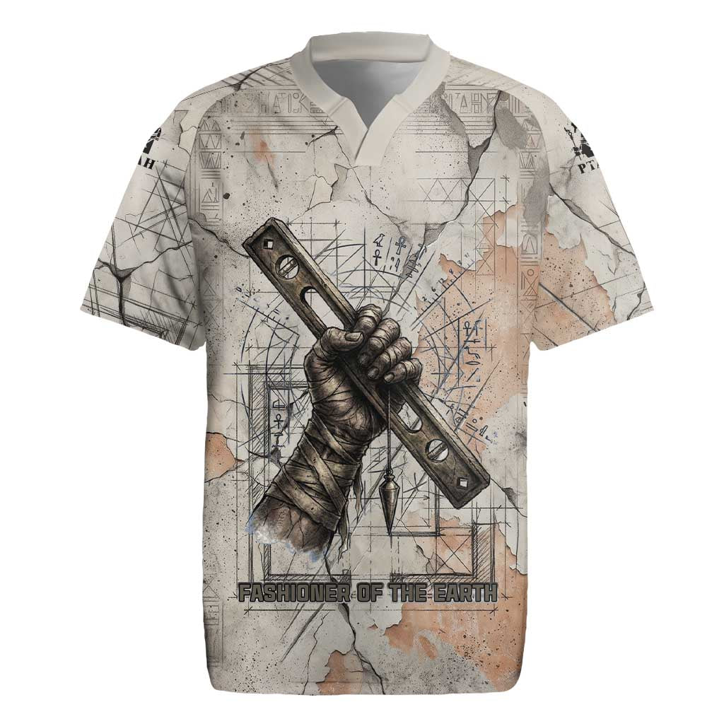 Ptah Egyptian Rugby Jersey God of Crafts Architecture Tools Fashioner of the Earth