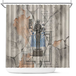 Ptah Egyptian Shower Curtain God of Crafts Architecture Tools Fashioner of the Earth