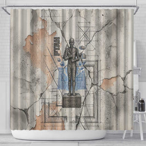 Ptah Egyptian Shower Curtain God of Crafts Architecture Tools Fashioner of the Earth