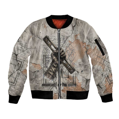 Ptah Egyptian Sleeve Zip Bomber Jacket God of Crafts Architecture Tools Fashioner of the Earth
