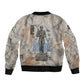 Ptah Egyptian Sleeve Zip Bomber Jacket God of Crafts Architecture Tools Fashioner of the Earth