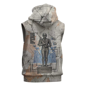 Ptah Egyptian Sleeveless Hoodie God of Crafts Architecture Tools Fashioner of the Earth