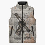 Ptah Egyptian Sleeveless Puffer Jacket God of Crafts Architecture Tools Fashioner of the Earth
