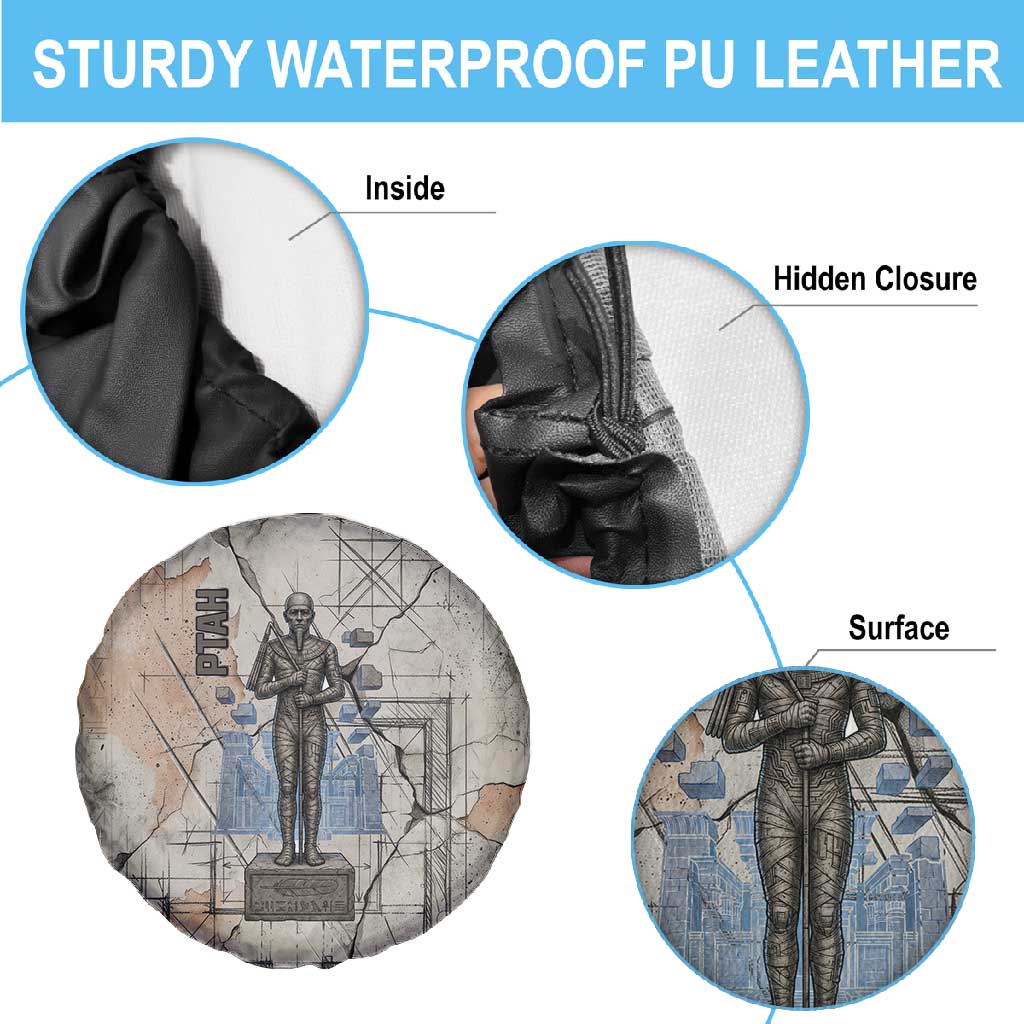 Ptah Egyptian Spare Tire Cover God of Crafts Architecture Tools Fashioner of the Earth