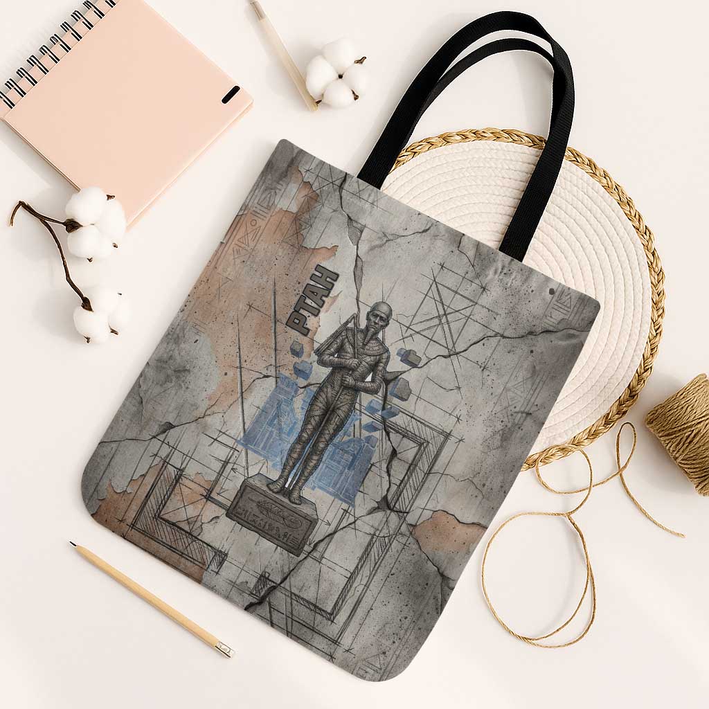 Ptah Egyptian Tote Bag God of Crafts Architecture Tools Fashioner of the Earth