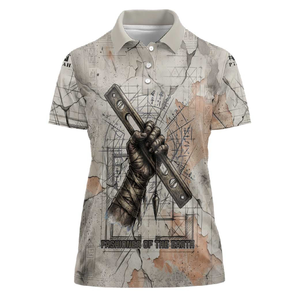 Ptah Egyptian Women Polo Shirt God of Crafts Architecture Tools Fashioner of the Earth