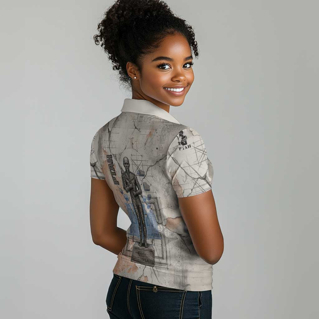 Ptah Egyptian Women Polo Shirt God of Crafts Architecture Tools Fashioner of the Earth