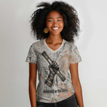 Ptah Egyptian Women V-Neck T-Shirt God of Crafts Architecture Tools Fashioner of the Earth