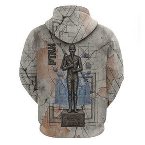 Ptah Egyptian Zip Hoodie God of Crafts Architecture Tools Fashioner of the Earth