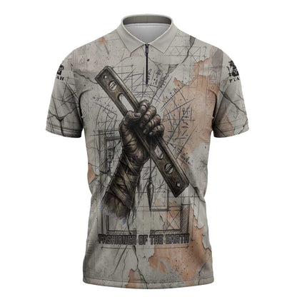 Ptah Egyptian Zipper Polo Shirt God of Crafts Architecture Tools Fashioner of the Earth