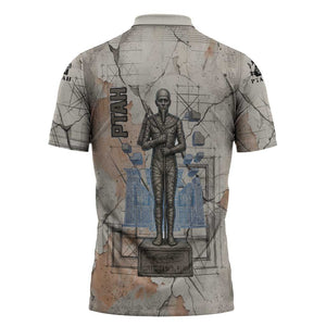 Ptah Egyptian Zipper Polo Shirt God of Crafts Architecture Tools Fashioner of the Earth