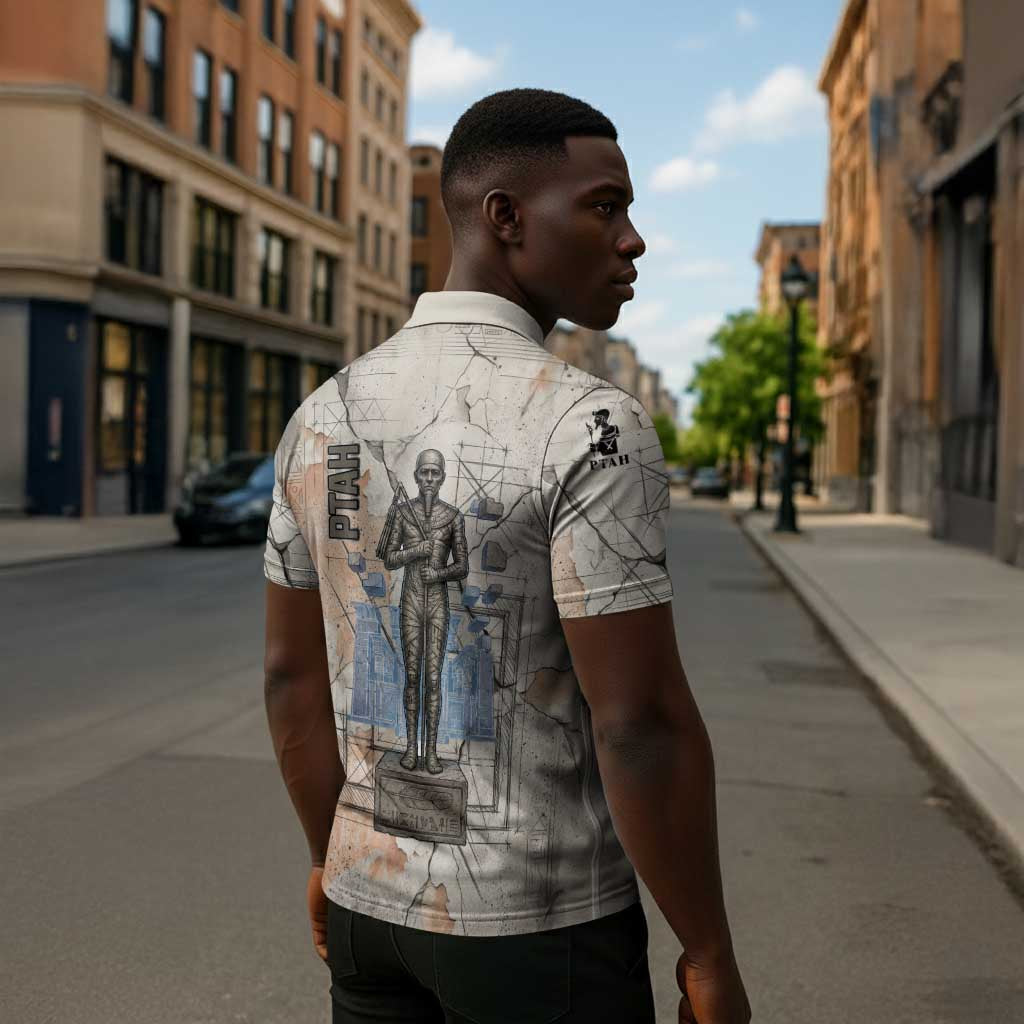 Ptah Egyptian Zipper Polo Shirt God of Crafts Architecture Tools Fashioner of the Earth