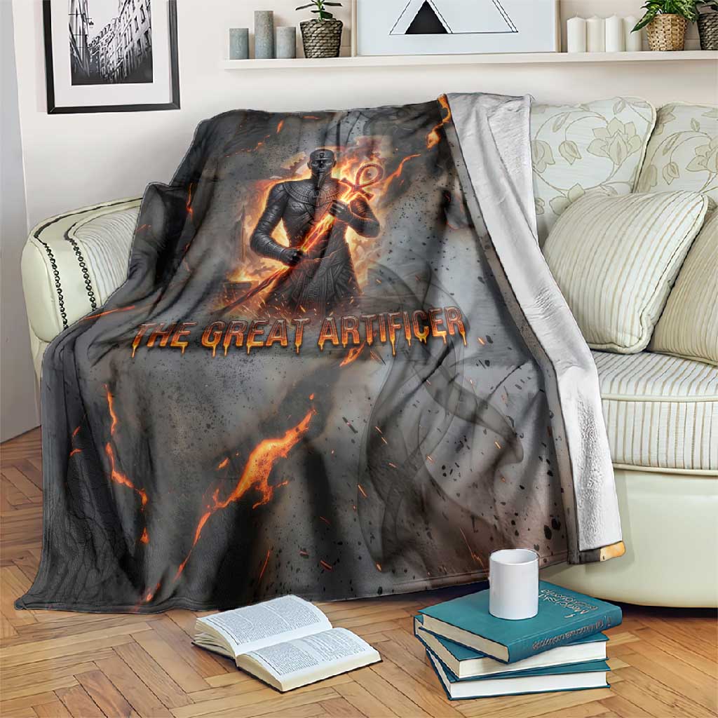 Ptah Egyptian Blanket God of Creation Great Artificer Hammer - Anvil Fire Forged