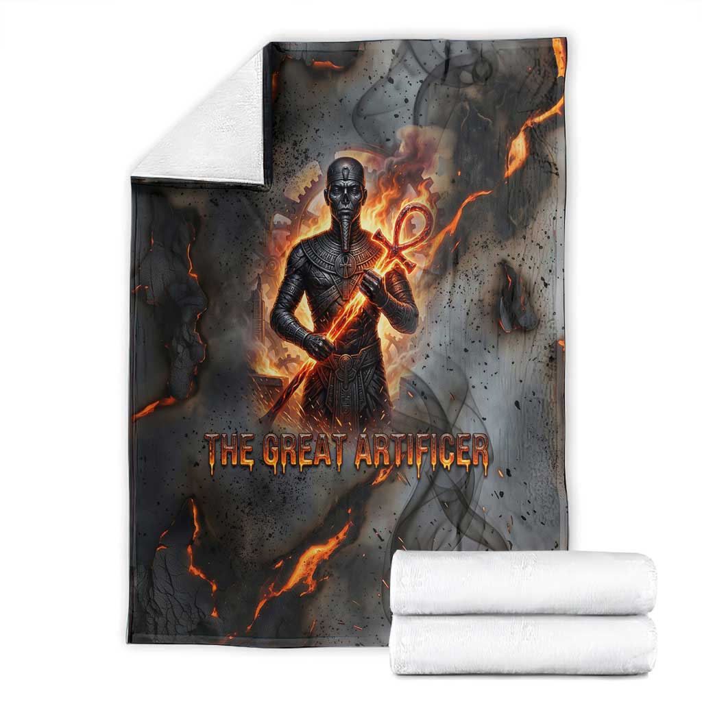 Ptah Egyptian Blanket God of Creation Great Artificer Hammer - Anvil Fire Forged