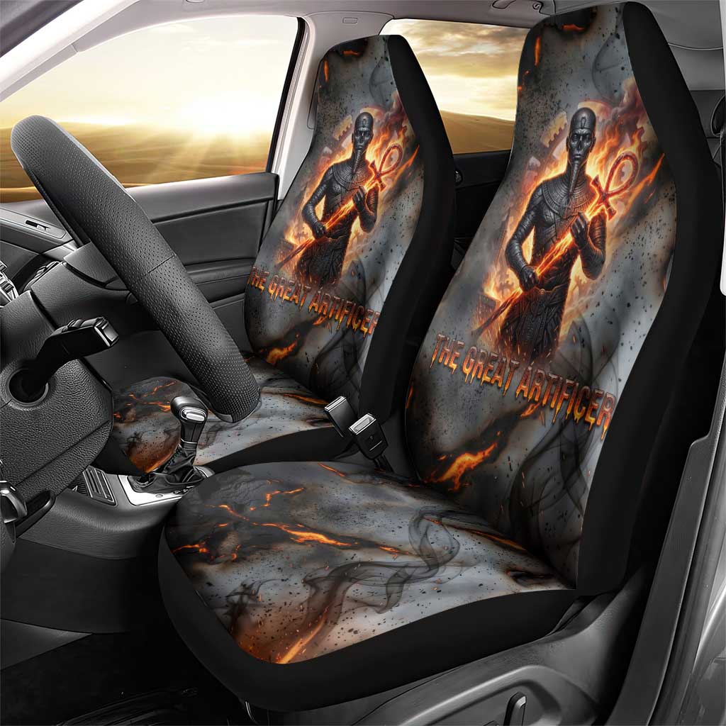 Ptah Egyptian Car Seat Cover God of Creation Great Artificer Hammer - Anvil Fire Forged