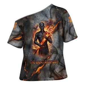 Ptah Egyptian Cross Shoulder Shirt God of Creation Great Artificer Hammer - Anvil Fire Forged