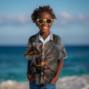 Ptah Egyptian Kid Hawaiian Shirt God of Creation Great Artificer Hammer - Anvil Fire Forged